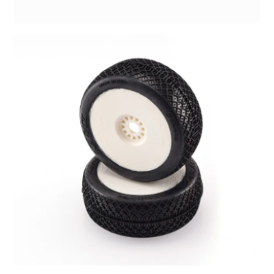 PAIR OF BUGGY TYRES SAHARA SOFT PREGLUED ON WHITE RIMS #001-0523